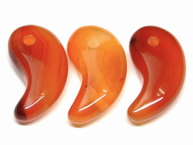 66447G　　今月の半額 わけあり 勾玉 カーネリアン 31×17mm 1個売り 送料無料 天然石 パワーストーン