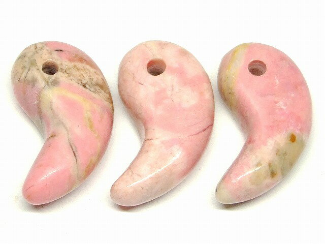 66489C　　今月の半額 わけあり 勾玉 ロードナイト 31×17mm 1個売り 送料無料有 天然石 パワーストーン