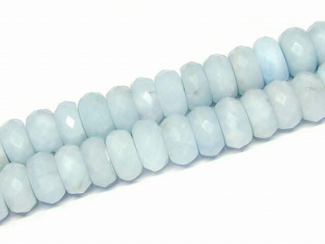 66553　　今月の半額 アクアマリン 17mm×10mm AA ボタンカット ソロバンカット 1連39cm 通し針、解説書、1mゴム付き 送料無料 天然石 パワーストーン