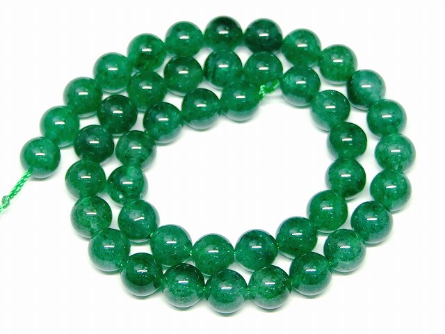 g3-650C　　グリーンストロベリークォーツ 8mm A 1連38cm 通し針、解説書、1mゴム付き 送料無料 天然石 パワーストーン