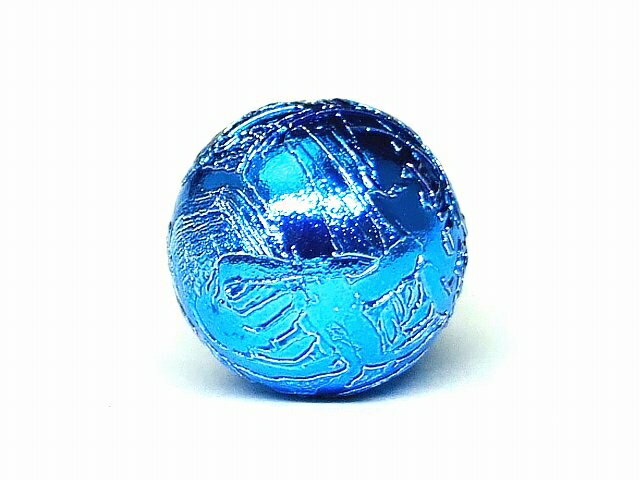 30859H　　ブルー ギベオン 鉄隕石 12mm 5A 1粒売り メッキ 鑑別済・本物保証 送料無料 ナミビア産 天..