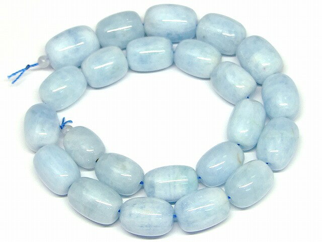 b3-7126 アクアマリン 19mm×14mm～14mm×12mm 1連40cm 通し針、解説書、1mゴム付き 送料無料 天然石 パワーストーン