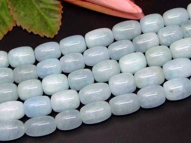 b3-7129　　アクアマリン 16mm×11mm AA 1連40cm 通し針、解説書、1mゴム付き 送料無料 天然石 パワーストーン