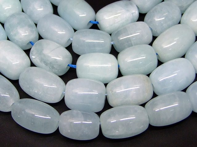 b3-7129　　アクアマリン 16mm×11mm AA 1連40cm 通し針、解説書、1mゴム付き 送料無料 天然石 パワーストーン