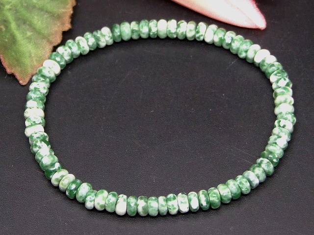 g3-3381M　　ソーシュライト 4mm×2mm そろばん ソロバン 算盤 ブレスレット 内径調整可 送料無料 天然石 パワーストーン