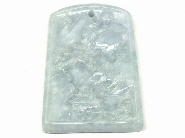 66499　　今月の半額 ミャンマー翡翠 ペンダントトップ 50mm×37mm 1個売り ヒスイ ?州 蘇州 ミャンマー産 送料無料 天然石 パワーストーン