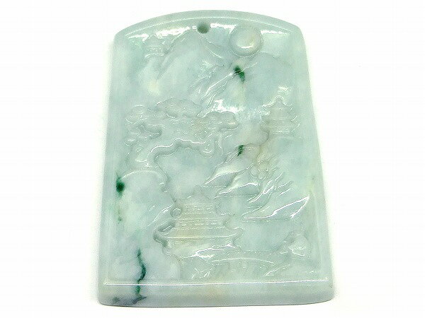 66500　　今月の半額 ミャンマー翡翠 ペンダントトップ 50mm×36mm 1個売り ヒスイ ?州 蘇州 ミャンマー産 送料無料 天然石 パワーストーン