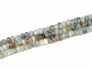 66655 今月の半額 わけあり 3本セット アクアマリン 6mm×4mm そろばん ソロバン 算盤 1連40cm 通し針、解説書、1mゴム付き 送料無料 天然石 パワーストーン