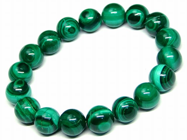 g3-628P　　今月40％OFF わけあり 天眼 マラカイト 11mm ブレスレット 内径17cm 孔雀石 ポーチ付き 送料無料 ロシア産 天然石 パワーストーン