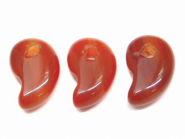 66469A　　今月30％OFF わけあり 赤瑪瑙 勾玉 10mm×6mm 1個売り メノウ アゲート 送料無料有 天然石 パワーストーン