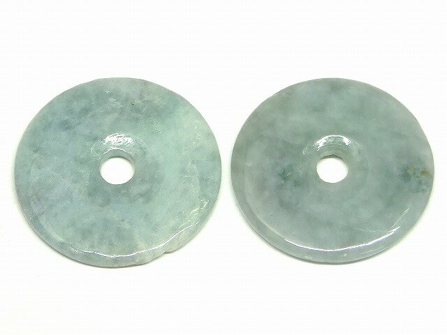 66748C　　今月の半額以下 わけあり ミャンマー翡翠 30mm 2個セット ピーディスク 円盤 平安扣 カバン..