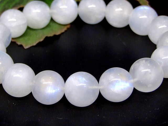 69203　　ムーンストーン 14mm AAAA ブレスレット 内径19cm 鑑別済・本物保証 ポー...