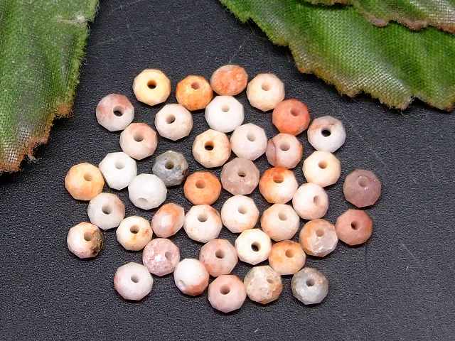 g3-29S　　ピンクアベンチュリン 3mm〜4mm×2mm ボタンカット ソロバンカット 10粒セット 送料無料有 天然石 パワーストーン