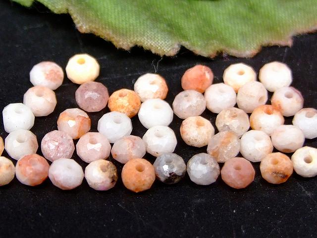 g3-29S　　ピンクアベンチュリン 3mm〜4mm×2mm ボタンカット ソロバンカット 10粒セット 送料無料有 天然石 パワーストーン