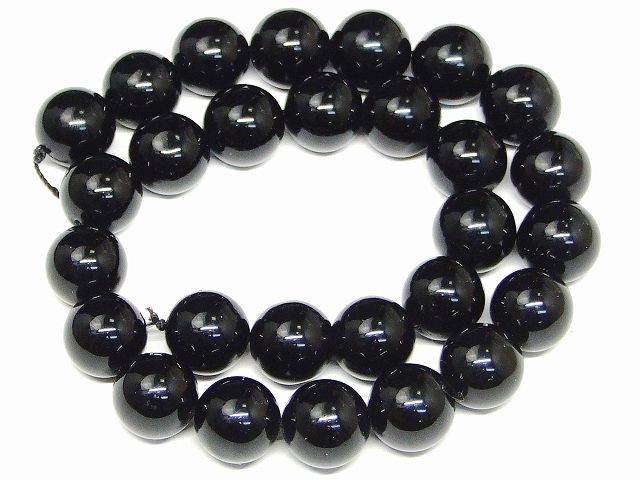 g3-118Q　　今月45％OFF わけあり モリオン 黒水晶 14mm 1連39cm 通し針、解説書、1mゴム付き 送料無料 ブラジル産 天然石 パワーストーン