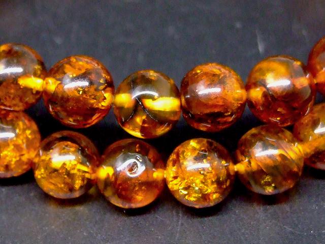 g3-108E　　今月の半額 わけあり 花アンバー 琥珀 8mm ブレスレット 内径16cm ポーチ付き 鑑別済・本物保証 送料無料 メキシコ産 天然石 パワーストーン