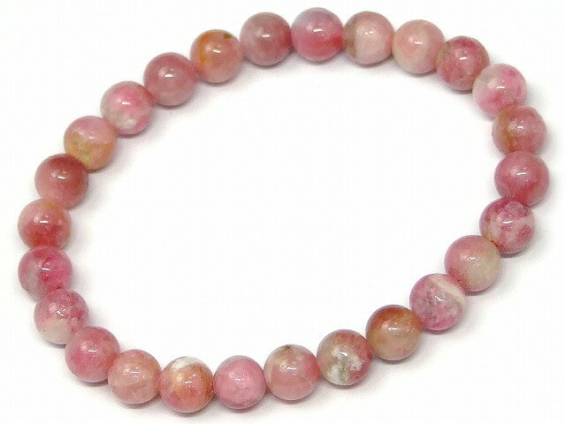 67146　　ピンクトルマリン 電気石 6mm ブレスレット 内径16cm ポーチ付き 送料無料 ブラジル産 天然石 パワーストーン