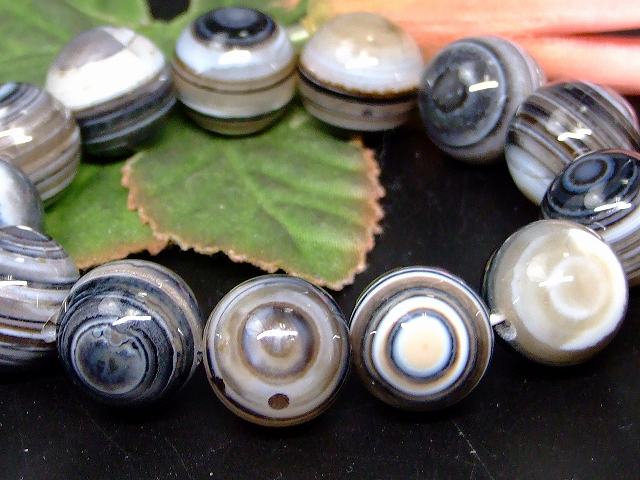 67276　　双眼 黒天眼石 16mm 特級 ブレスレット 内径17cm ポーチ付き 送料無料 天然石 パワーストーン