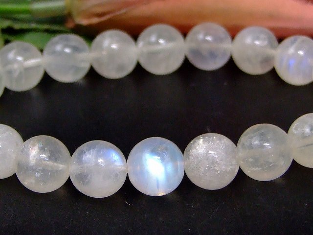 【丸ビーズ】ムーンストーン 12mm (ブレスレット約1本分) 【パワーストーン 天然石 アクセサリー 半連売り】