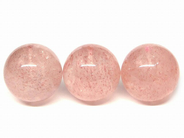 61686　ストロベリークォーツ 13mm〜14mm AAA 1粒売り 苺水晶 送料無料有 ブラジル産 天然石 パワーストーン