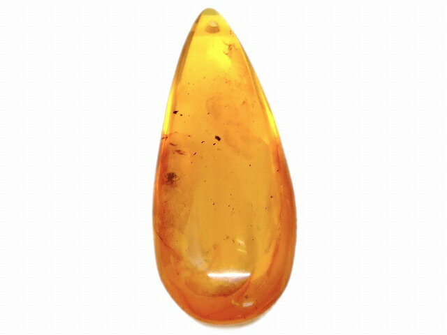 67654　　虫入り アンバー 琥珀 53mm×21mm 1個売り ルース 裸石 穴あり ペンダントトップ 送料無料 メ..