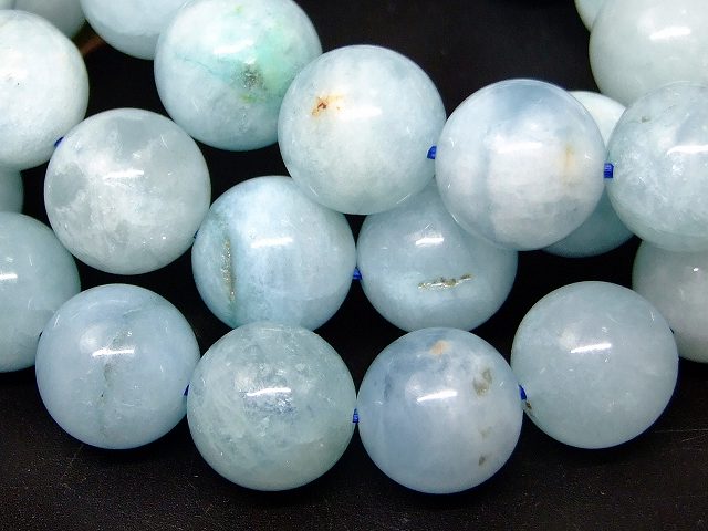 67315　　今月の半額 わけあり アクアマリン 12mm ブレスレット 内径17cm ポーチ付き 鑑別済・本物保証 送料無料 ブラジル産 天然石 パワーストーン