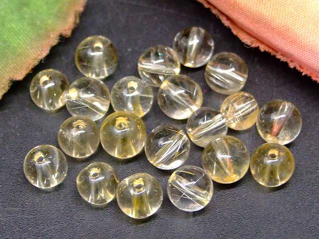 67319　　今月の半額 わけあり ルチルクォーツ 5mm〜6mm 1粒売り 針水晶 送料無料有 ブラジル産 天然石 パワーストーン