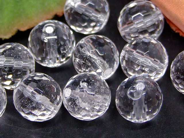 67318A　　今月の半額 わけあり 水晶 10mm 128面カット 1粒売り クリスタル クォーツ 送料無料有 ブラジル産 天然石 パワーストーン