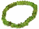 67372 今月の半額 わけあり ペリドット 6mm×3mm~8mm×4mm そろばん ソロバン 算盤 ブレスレット 内径16cm 鑑別済 本物保証 ポーチ付き 送料無料 ミャンマー産 天然石 パワーストーン