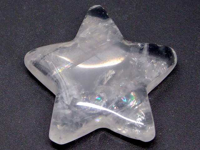 67475　　今月の半額 わけあり 虹入り 水晶 29mm 1個売り 穴なし クリスタル クォーツ 送料無料 天然石 パワーストーン