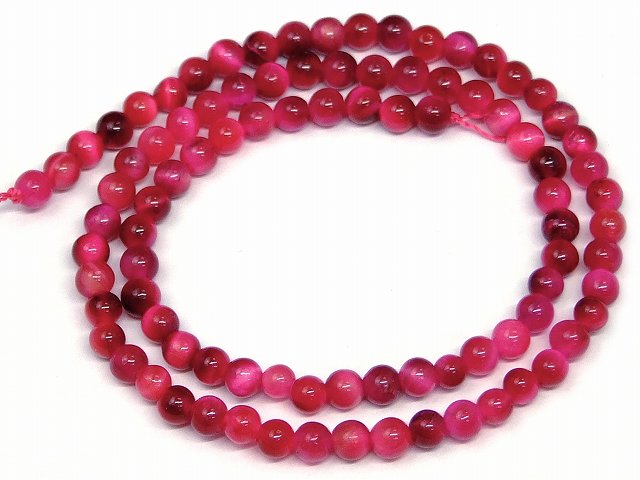 67483　　今月30％OFF わけあり マゼンタピンクタイガーアイ 4mm 虎目石 1連37cm 通し針、解説書、1mゴム付き 送料無料有 南アフリカ共和国産 天然石 パワーストーン