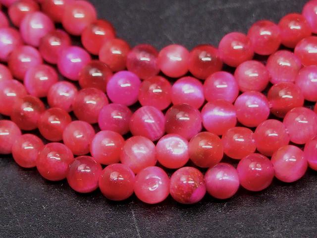 67483　　今月30％OFF わけあり マゼンタピンクタイガーアイ 4mm 虎目石 1連37cm 通し針、解説書、1mゴム付き 送料無料有 南アフリカ共和国産 天然石 パワーストーン