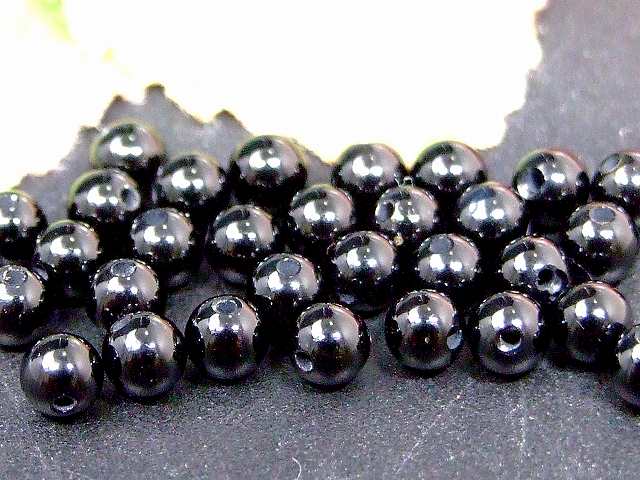 67492　　ブラックオニキス 4mm 10粒セット 送料無料有 ブラジル産 天然石 パワーストーン