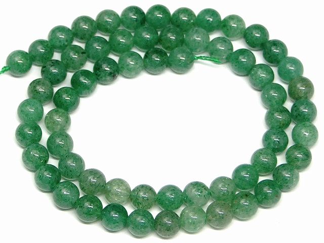 g3-654C グリーンストロベリークォーツ 6mm A 1連39cm 通し針、解説書、1mゴム付き 送料無料 天然石 パワーストーン