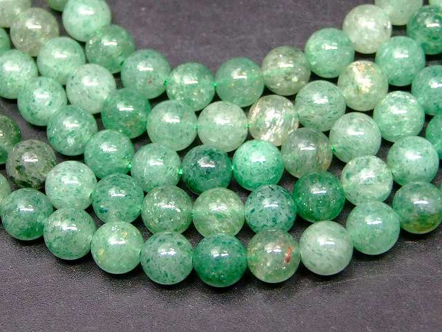 g3-654C　　グリーンストロベリークォーツ 6mm A 1連39cm 通し針、解説書、1mゴム付き 送料無料 天然石 パワーストーン