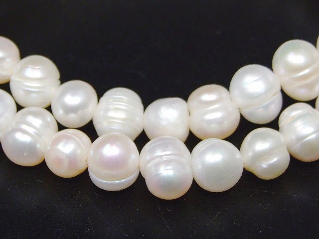 g3-1696B　　淡水 パール 真珠 6mm〜8mm ブレスレット 内径調整可 送料無料 天然石 パワーストーン
