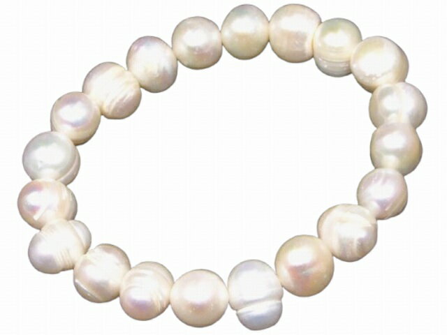 g3-1696A　　淡水 パール 真珠 9mm〜10mm ブレスレット 内径16cm 送料無料 天然石 パワーストーン