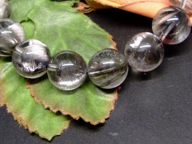 65892　　プラチナルチルクォーツ 針水晶 12mm 5A ブレスレット 内径18cm ポーチ付き 送料無料 ブラジル産 天然石 パワーストーン