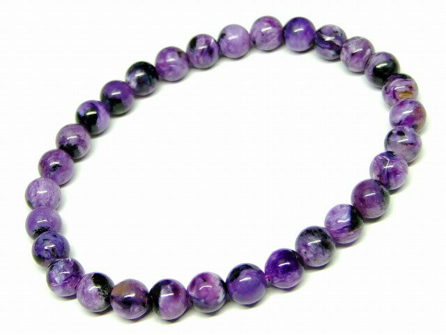 g3-1661　　チャロアイト 6mm 3A ブレスレット 内径16cm ポーチ付き 送料無料 天然石 パワーストーン