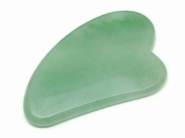 k3-13H　　今月30％OFF かっさプレート アベンチュリン 70mm×45mm ハート型 Y型 ポーチ付き 美肌 美顔 ..