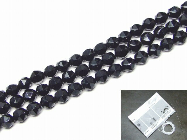 Fortune Telling - g3-483A　　今月30％OFF オニキス 8mm スターカット 1連38cm 通し針、解説書、1mゴム付き 送料無料有 天然石 パワーストーン