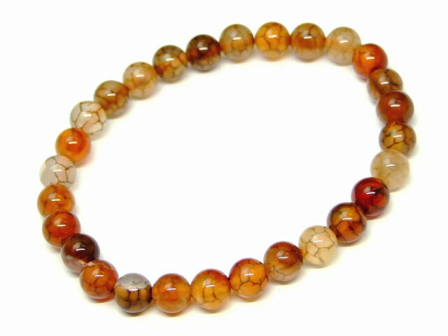 32303　　龍紋瑪瑙 メノウ アゲート 6mm ブレスレット 内径調節可 送料無料 天然石 パワーストーン