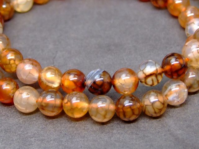 32303　　龍紋瑪瑙 メノウ アゲート 6mm ブレスレット 内径調節可 送料無料 天然石 パワーストーン