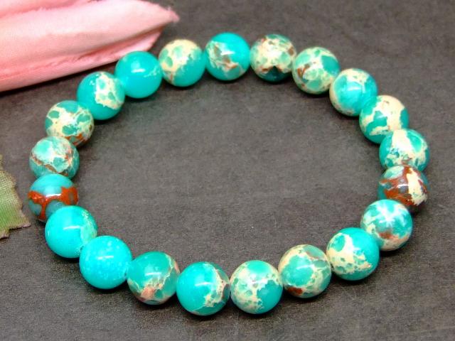 g3-3390E　　インペリアルジャスパー 8mm ブレスレット 内径調節可 送料無料有 天然石 パワーストーン