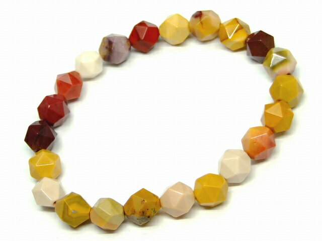 g3-1090D　　ムーアカイト モッカイト ジャスパー 8mm スターカット ブレスレット 内径調節可 送料無料 天然石 パワーストーン