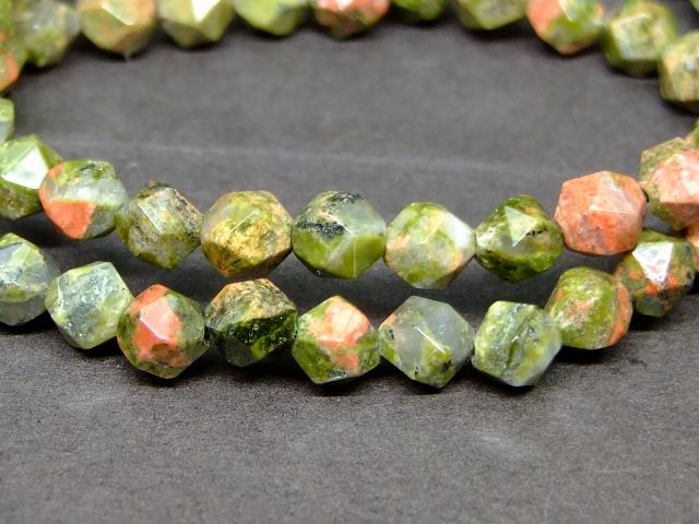 g3-3362G　　ユナカイト 6mm スターカット ブレスレット 内径調節可 送料無料 天然石 パワーストーン