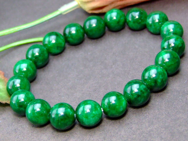 ≪33404C≫●10mm●緑 翡翠 ヒスイ●送料無料有●楽天最安値に挑戦●ブレスレット●半連●短連●中国産●天然石●パワーストーン●