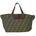 本物 フェンディ FENDI ズッカ トートバッグ ハンドバッグ キャンバス ブラウン 15823 Zucca バッグ 中古・(4)