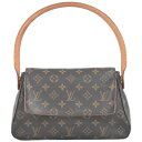 本物 ルイヴィトン LOUIS VUITTON LV ミニルーピング モノグラム ショルダーバッグ ハンドバッグ ブラウン M51147 Mini Looping ビトン バッグ 中古