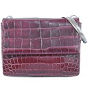 本物 グッチ GUCCI クロコダイル レザー ハンドバッグ パープル バッグ 中古(4)